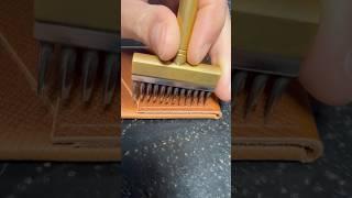 Punching stitching holes #leathercrafttools #leathercompany #edc #leatherasmr #leatherwork #asmr