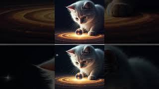 【AIで作成した画像をAIで動画にしてみたら】宇宙を喰う白猫 #shorts #生成ai #子猫 #動画生成ai