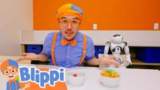 Blippi Meets a Robot!Blippi Moonbug Kids Learning Corner