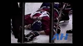 NHL Oct. 21, 1985 Stephane Richer,MTL v Peter Stastny,QUE (crosscheck) Live + (HL) Montreal Canadien