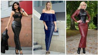 Leather hobble skirt outfit for women and girls#2023