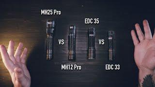 СРАВНЕНИЕ ФОНАРЕЙ NITECORE  EDC33, EDC35, MH12 PRO, MH25 PRO