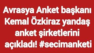 Avrasya Anket başkanı Kemal Özkiraz yandaş anket şirketlerini açıkladı! #secimanketi