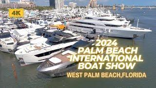 2024 Palm Beach International Boat Show. Stunning 4K Footage! Downtown West Palm Beach Florida