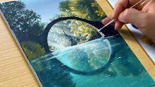 How to Paint a Beautiful Lake / Acrylic Painting for Beginners