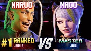 SF6 ▰ NARUO (#1 Ranked Jamie) vs MAGO (Juri) ▰ High Level Gameplay