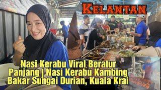 Nasi Kerabu Viral Beratur Panjang | Nasi Kerabu Kambing Bakar Sungai Durian, Kuala Krai | Kelantan