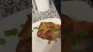 Sunrise Pancake Casserole topped with green onions #shorts