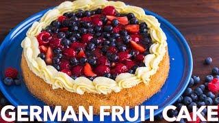 How To Make German Fruit Cake Recipe (Obsttorte)