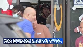 Video shows car crash into Westheimer barbershop and next-door businesses, injuring child and others