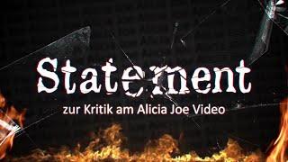 Statement zum Kritikvideo an Alicia Joe