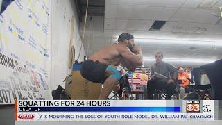 Squatting for 24 hours: Decatur man aims to break world record while supporting community organizati