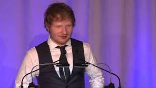 Ed Sheeran Speaks at the 2015 American Institute for Stuttering Gala