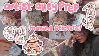 Anime Frontier 2023 Prep Vlog: making stickers, acrylic keychains, and more for an Artist Alley!