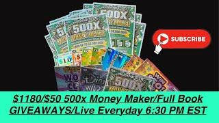 PROFITMichigan Lottery Ticket $50 500x MONEY MAKER Full Book! Over $1100 Spent!