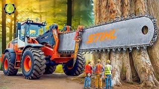 Extreme Dangerous Fastest Big Chainsaw Cutting Tree Machines | Monster Stump Removal Excavator