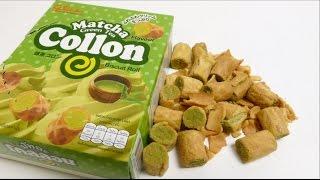 Glico Collon Matcha Green Tea Cream Biscuit Rolls