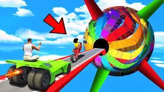 SHINCHAN AND FRANKLIN TRIED THE IMPOSSIBLE SPHERE BALL PARKOUR CHALLENGE GTA 5