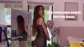4K Transparent Dress Try-On | With Mirror View