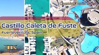 Castillo Caleta de Fuste - Fort Side Paradise Beach From Above - Canarias - 4K - Aerial Drone