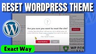 How to reset wordpress theme 2024