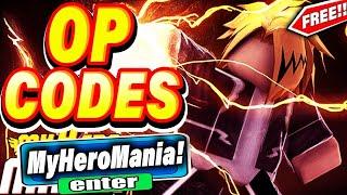 ALL NEW *SECRET CODES* IN ROBLOX MY HERO MANIA (new codes in roblox My Hero Mania ) NEW