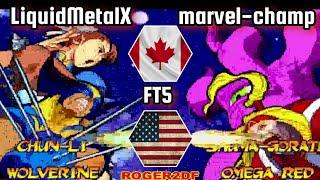 Marvel Super HeroesStreet Fighter ((-LiquidMetalXmarvel-champ))-FT5-#fightcade2 ONLINE PARTE 1/2/3