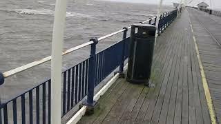 Tide's in at Southport. Bit windy!