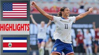 USA vs Costa Rica Highlights | Women's Football Friendly International | 7.17.2024