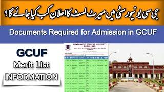 GCUF Merit List 2022 Updates | Documents Required for Admission in GCUF