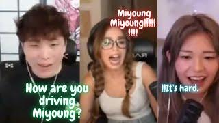 Sykkuno, Valkyrae and Shxtou STUNLOCKED Miyoung's driving.