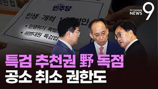 더 세진 '해병대원 특검법'…특검 추천권 野 독점에 공소취소 권한도