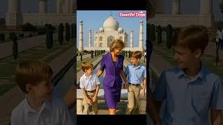 Princess Diana visiting Taj Mahal with Harry and William #princessdiana #princewilliam