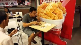 KFC bucket challenge at KFC kelapa gading