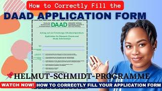 HOW TO FILL THE DAAD APPLICATION FORM TO WIN THE DAAD SCHOLARSHIP 2025 | HELMUT-SCHMIDT-PROGRAMME