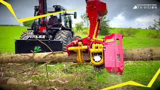 KOTSCHENREUTHER Forstschlepper 175R Gen.2 mit Woody Harvesterkopf und Rückewagen im Einsatz.