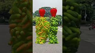 Fruit and vegetable collision effects 3D Special Effects | 3D Animation #shorts #vfxhd