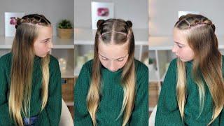 Peinado fácil para niñas con ligas / Easy elastics hairstyle tutorial 