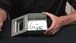 5 in Square Box with 1 in Hinged Device Ring, 3 in Deep, 1/2 & 3/4 ko