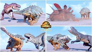 Destroyer Bumpy the Ankylosaurus VS All Dinosaurs Killing Animations  Jurassic World Evolution 2