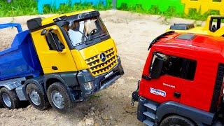 덤프트럭 포크레인 중장비 자동차 장난감 블럭놀이 Dump Truck with Excavator Build Block