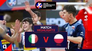 Highlights | Italy vs. Poland - CEV U18 Volleyball European Championship 2024 | Men SF