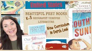 NEW HOMESCHOOL CURRICULUM - LITERATURE BASED K-3 GEOGRAPHY BEAUTIFUL FEET BOOKS -LEARNING THE USA