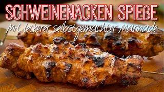 Schweinenacken Spieße mit einer leckeren selbstgemachten Marinade #grill #bbq #cooking #grillen