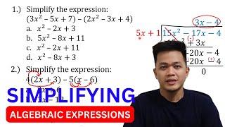 SIMPLIFYING ALGEBRAIC EXPRESSIONS (5 items)