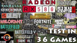 RX 580 8GB + Ryzen 5 5500 : Test in 36 Games in 2024