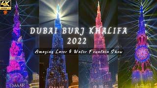 DUBAI MALL - Burj Khalifa | Amazing Laser & Water Fountain Show | 4K | TOP 10 DUBAI #burjkhalifa