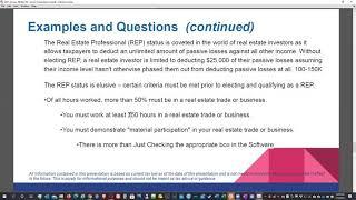 Real Estate Investor Tax Issues with Frank A   REITaxCPA   January 2021 - 4 of 7