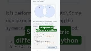 Set symmetric difference in python @ctutorialbynaziasohail