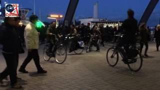 Amsterdam Bicycle Ferry Terminal in the dark